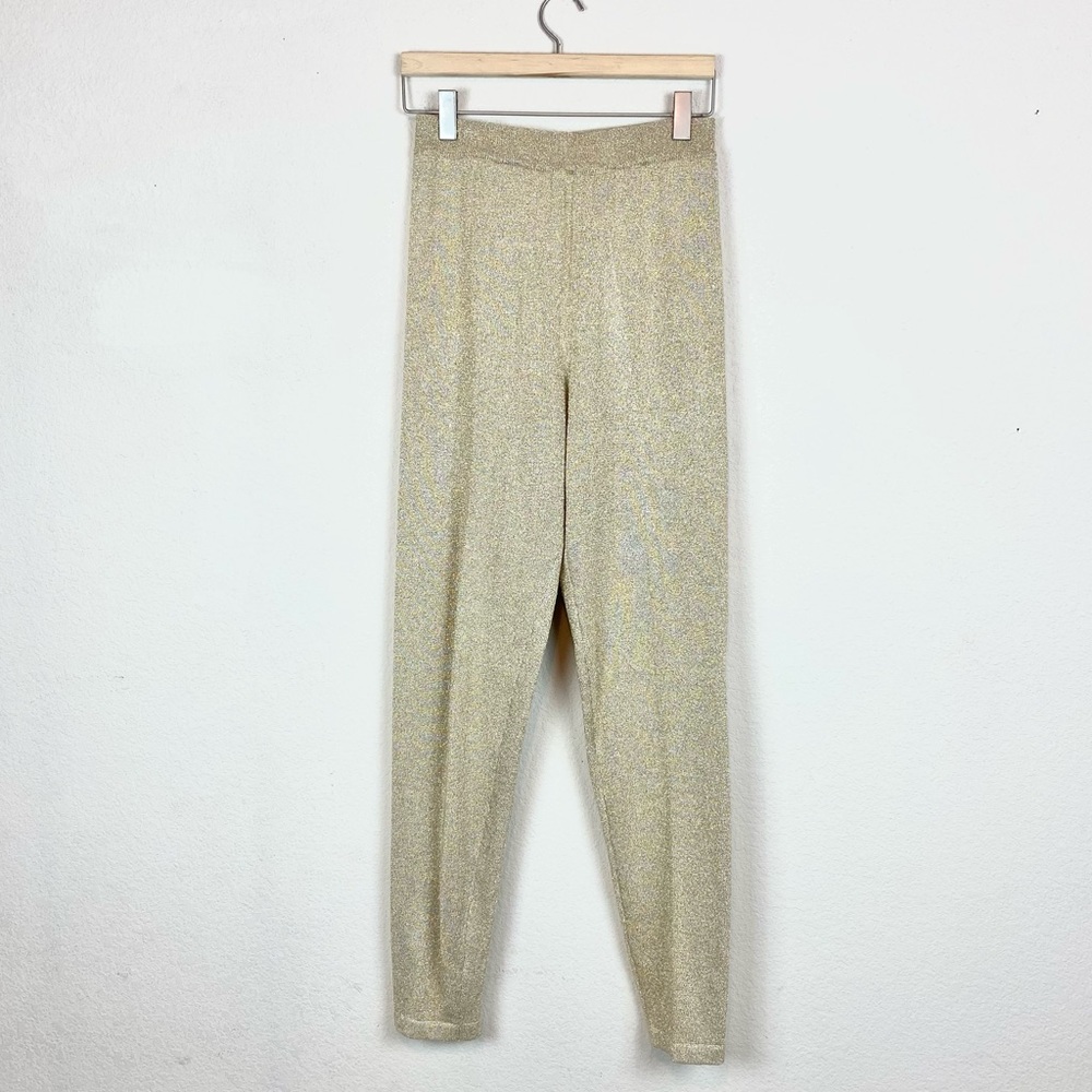 Shannan Gold Metallic High Waisted Pants  NWT